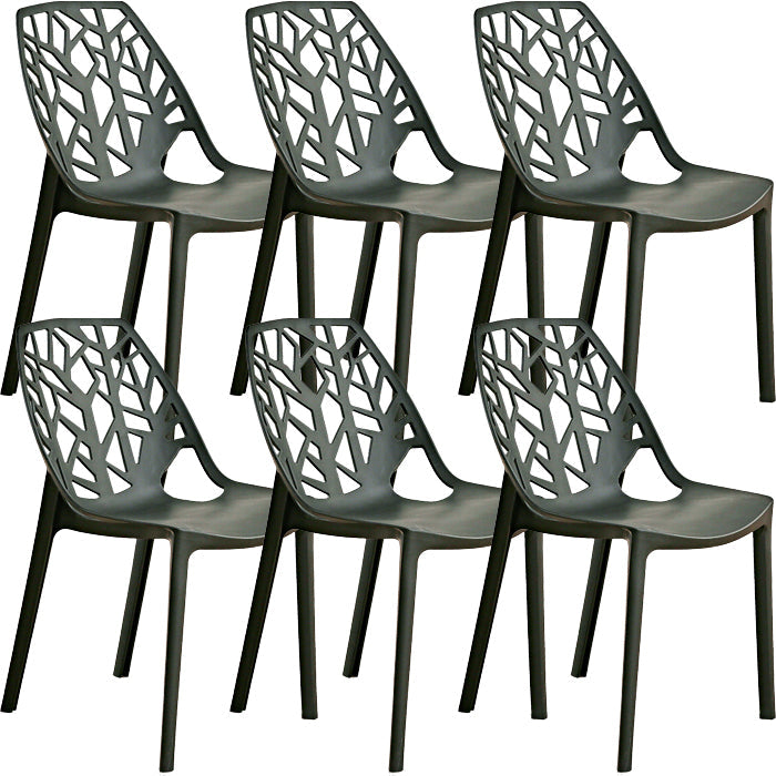 Contemporary Dining Chairs Armless Chair with Plastic Legs for Home
