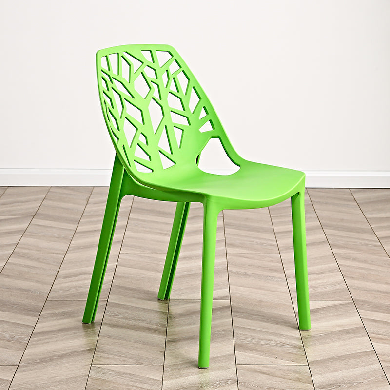 Contemporary Dining Chairs Armless Chair with Plastic Legs for Home