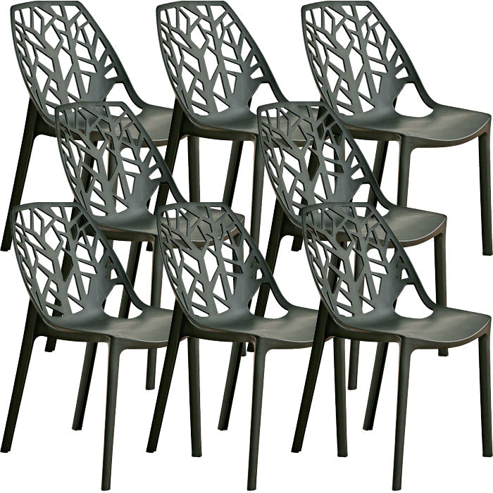 Contemporary Dining Chairs Armless Chair with Plastic Legs for Home