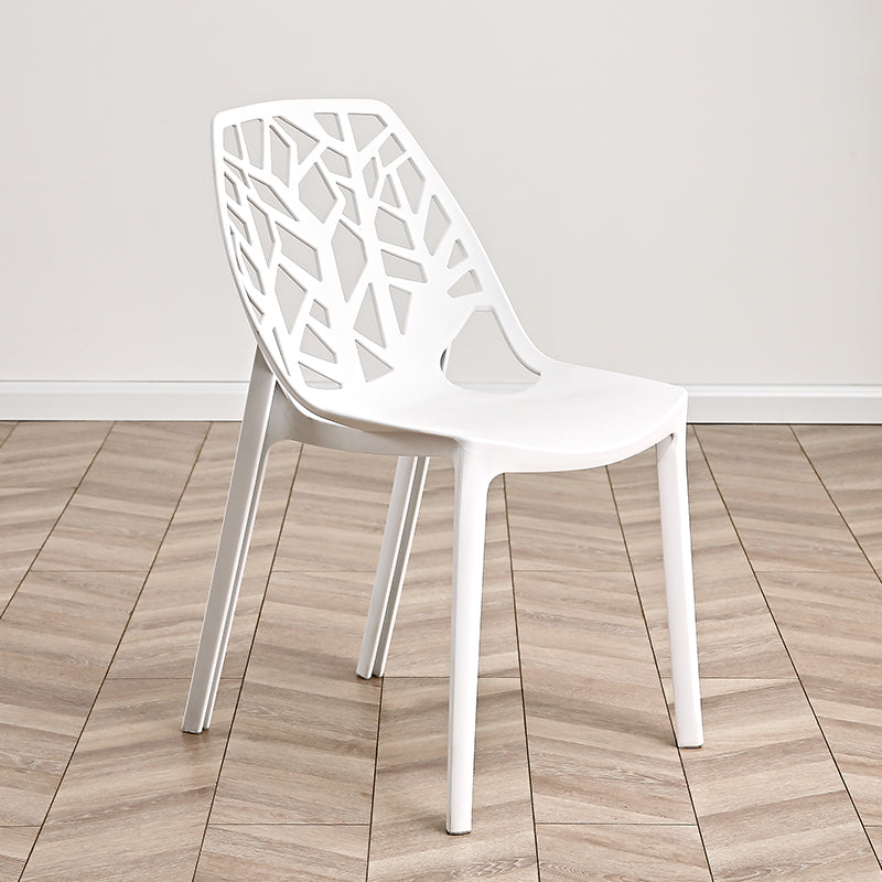 Contemporary Dining Chairs Armless Chair with Plastic Legs for Home