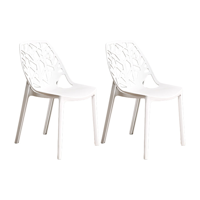 Contemporary Dining Chairs Armless Chair with Plastic Legs for Home