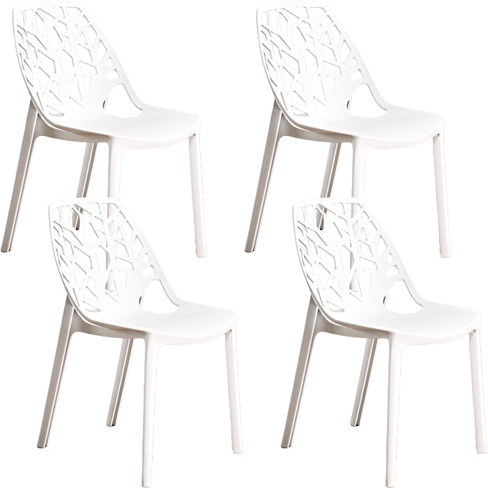 Contemporary Dining Chairs Armless Chair with Plastic Legs for Home