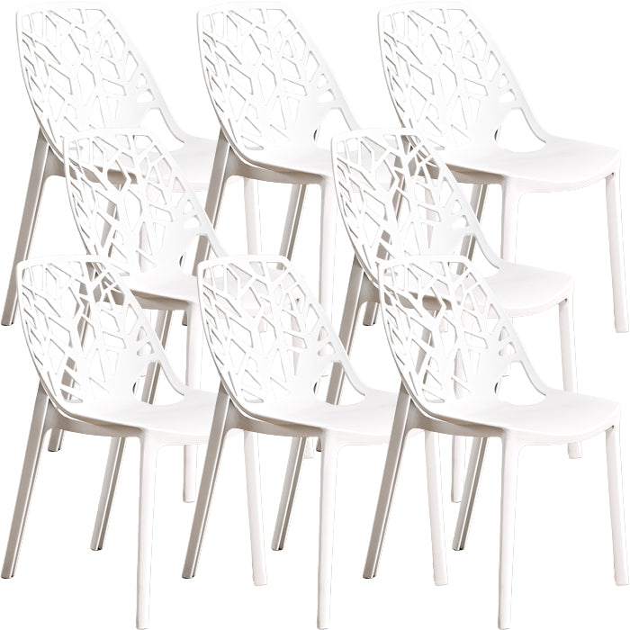 Contemporary Dining Chairs Armless Chair with Plastic Legs for Home