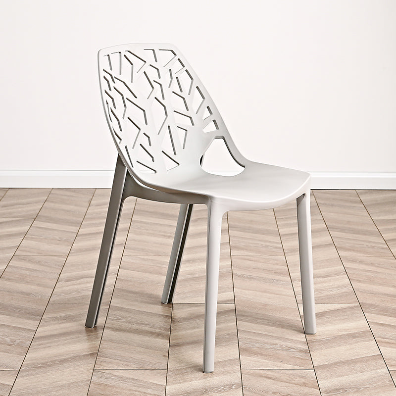 Contemporary Dining Chairs Armless Chair with Plastic Legs for Home