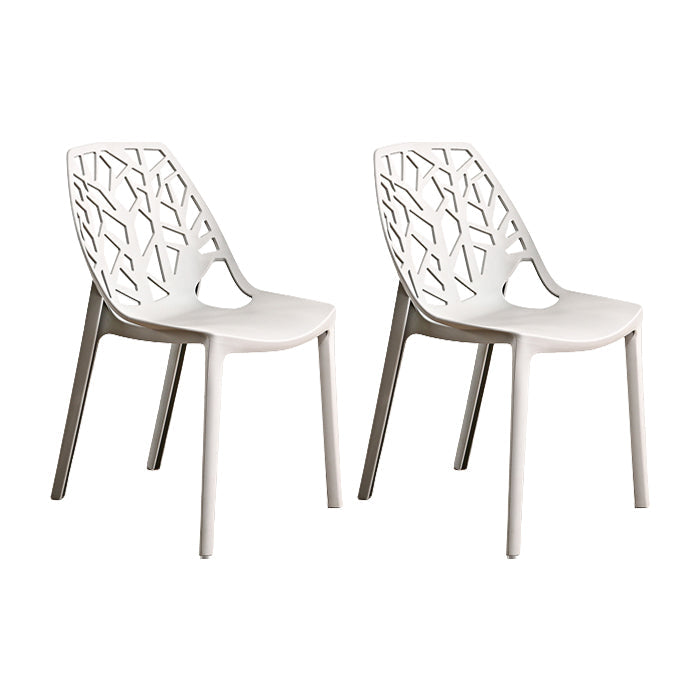 Contemporary Dining Chairs Armless Chair with Plastic Legs for Home