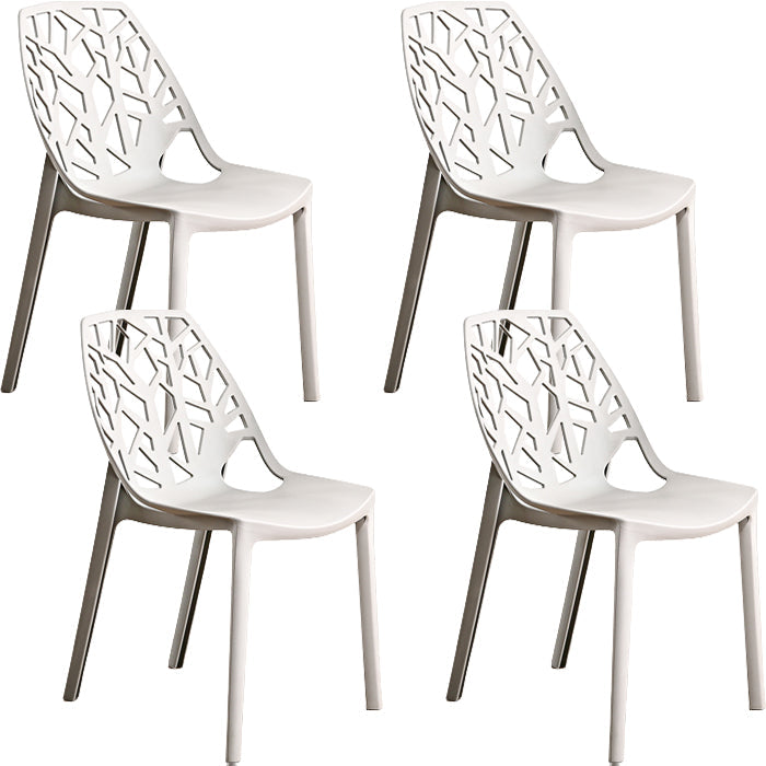 Contemporary Dining Chairs Armless Chair with Plastic Legs for Home