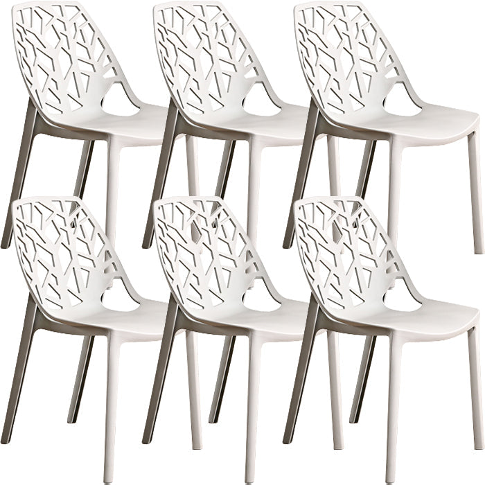 Contemporary Dining Chairs Armless Chair with Plastic Legs for Home