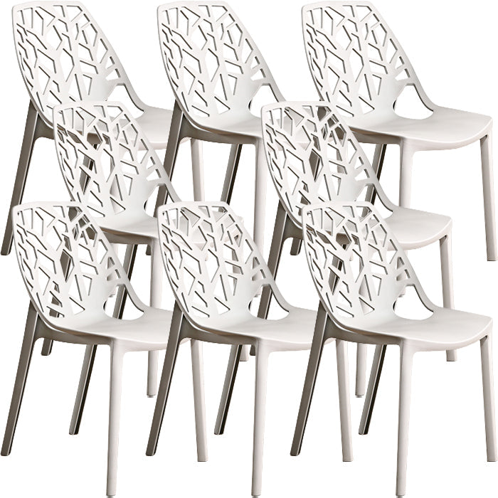 Contemporary Dining Chairs Armless Chair with Plastic Legs for Home