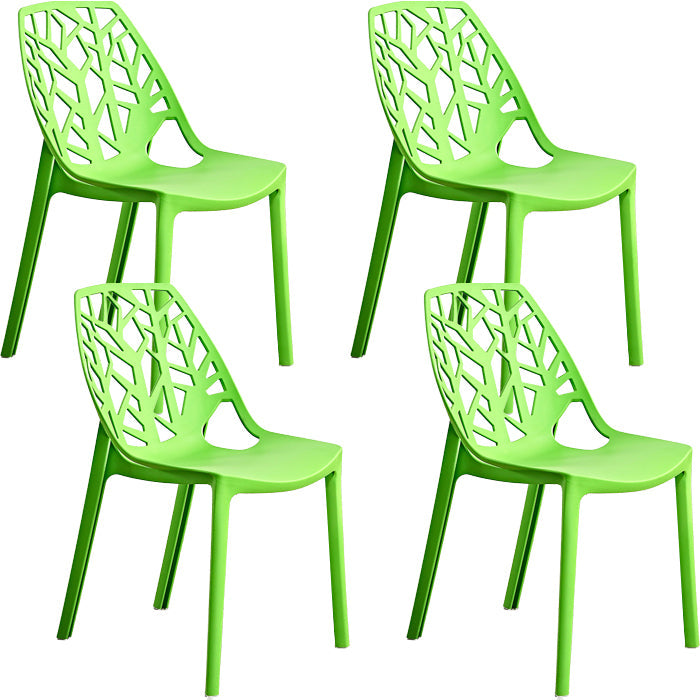 Contemporary Dining Chairs Armless Chair with Plastic Legs for Home