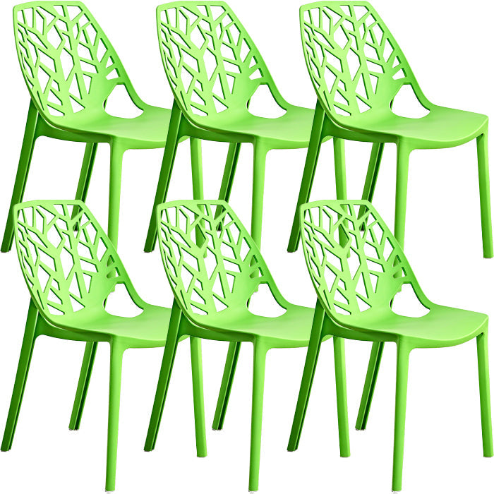 Contemporary Dining Chairs Armless Chair with Plastic Legs for Home