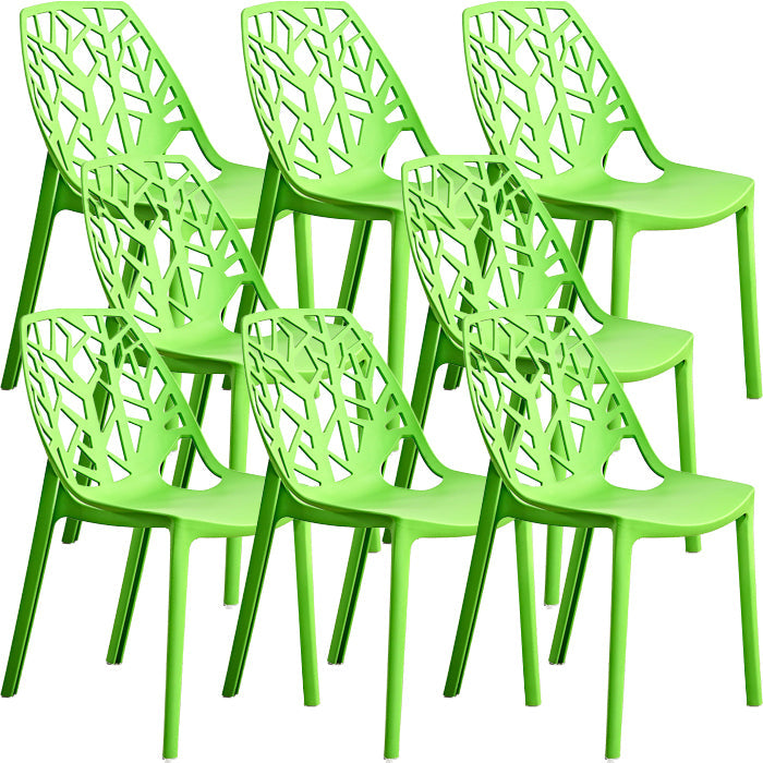 Contemporary Dining Chairs Armless Chair with Plastic Legs for Home