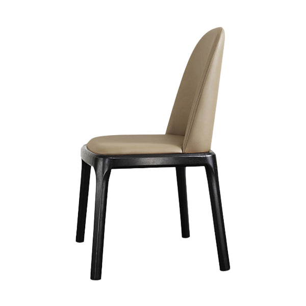 Scandinavian Armless Dining Chairs Ash Wood Frame Chair with Upholstered