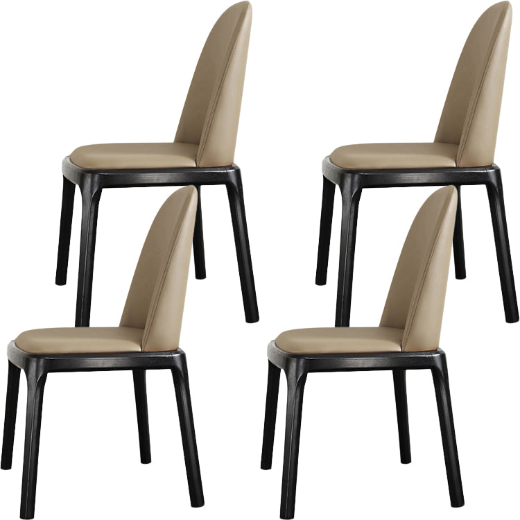 Scandinavian Armless Dining Chairs Ash Wood Frame Chair with Upholstered