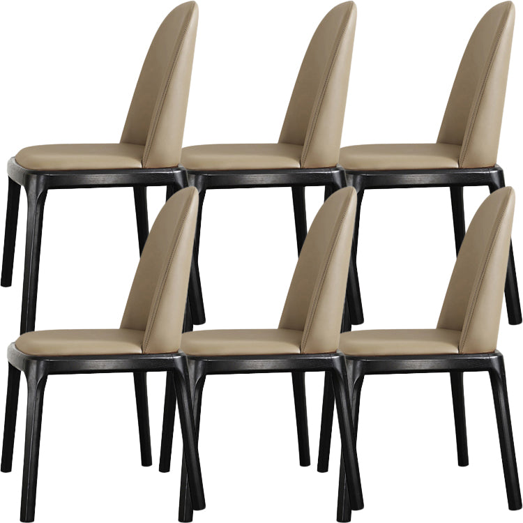 Scandinavian Armless Dining Chairs Ash Wood Frame Chair with Upholstered