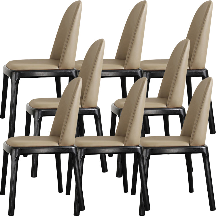 Scandinavian Armless Dining Chairs Ash Wood Frame Chair with Upholstered