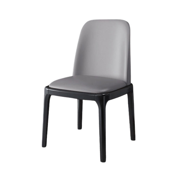 Scandinavian Armless Dining Chairs Ash Wood Frame Chair with Upholstered