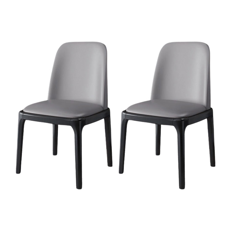 Scandinavian Armless Dining Chairs Ash Wood Frame Chair with Upholstered