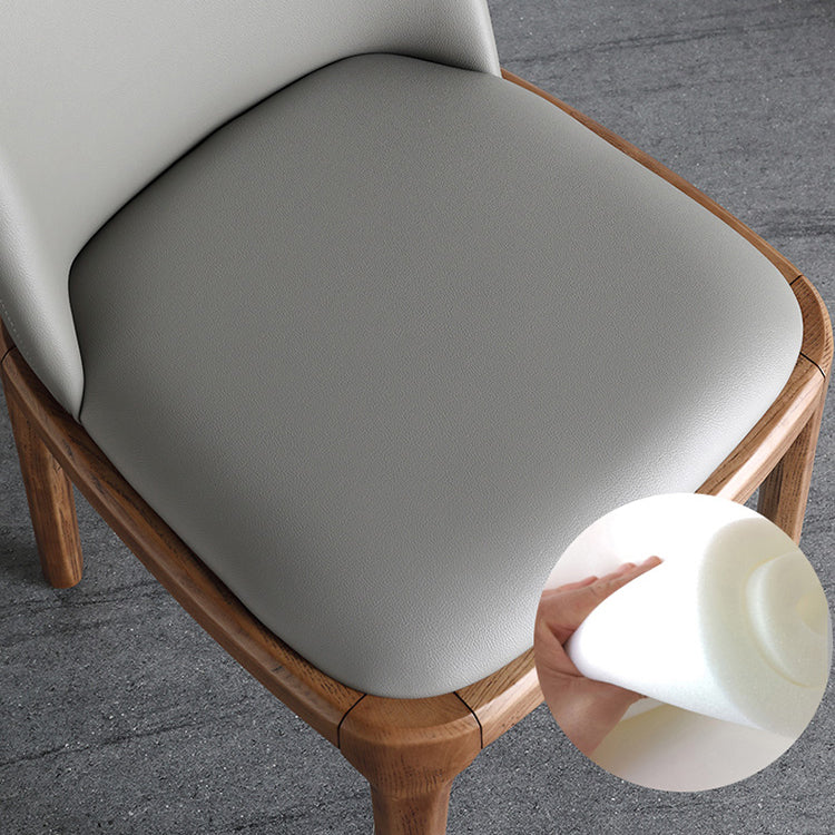 Scandinavian Armless Dining Chairs Ash Wood Frame Chair with Upholstered