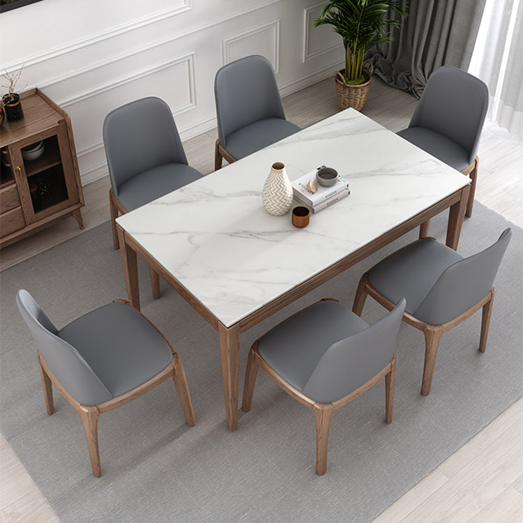 Scandinavian Armless Dining Chairs Ash Wood Frame Chair with Upholstered