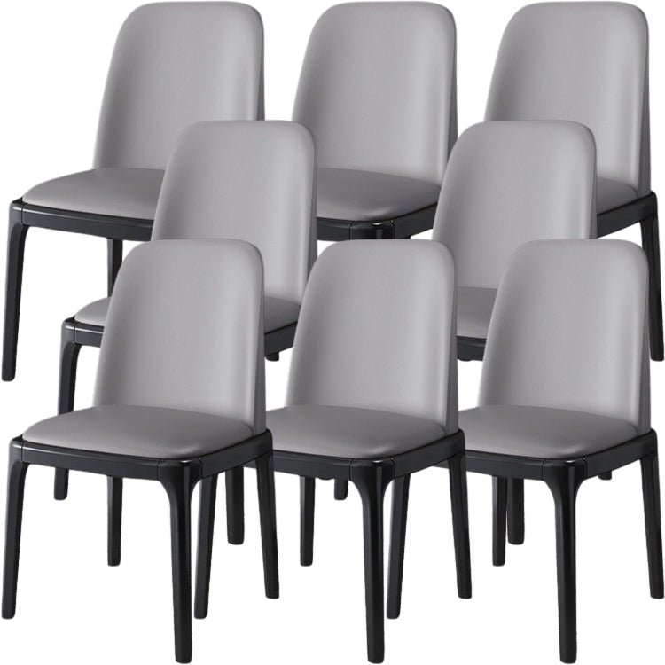 Scandinavian Armless Dining Chairs Ash Wood Frame Chair with Upholstered