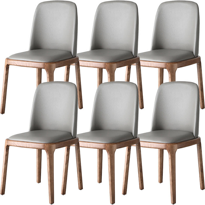 Scandinavian Armless Dining Chairs Ash Wood Frame Chair with Upholstered