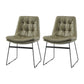 Industrial Dining Chairs Armless Chair with Metal Legs for Home