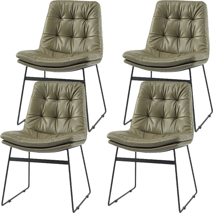 Industrial Dining Chairs Armless Chair with Metal Legs for Home