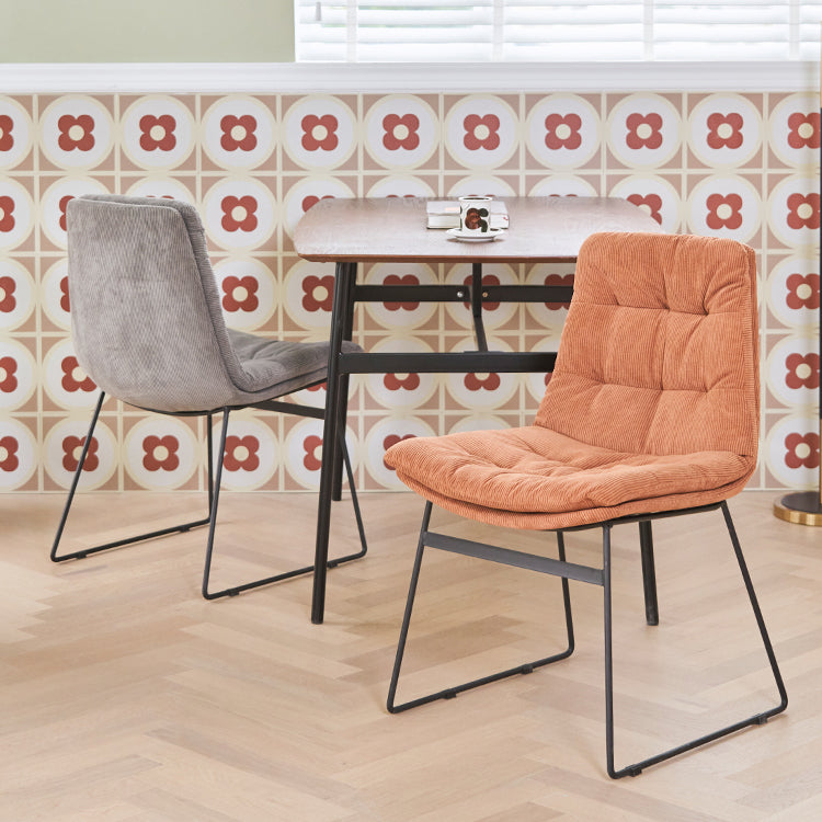 Industrial Dining Chairs Armless Chair with Metal Legs for Home