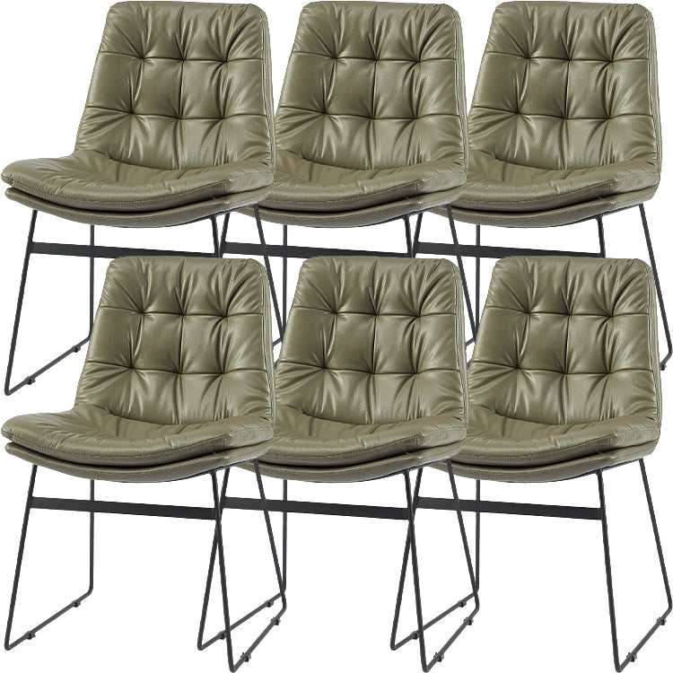 Industrial Dining Chairs Armless Chair with Metal Legs for Home