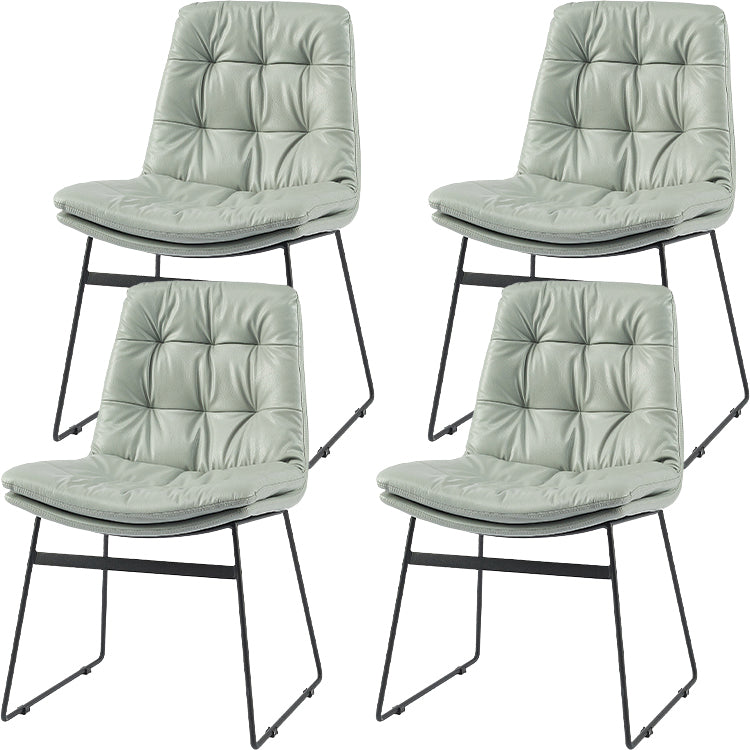 Industrial Dining Chairs Armless Chair with Metal Legs for Home