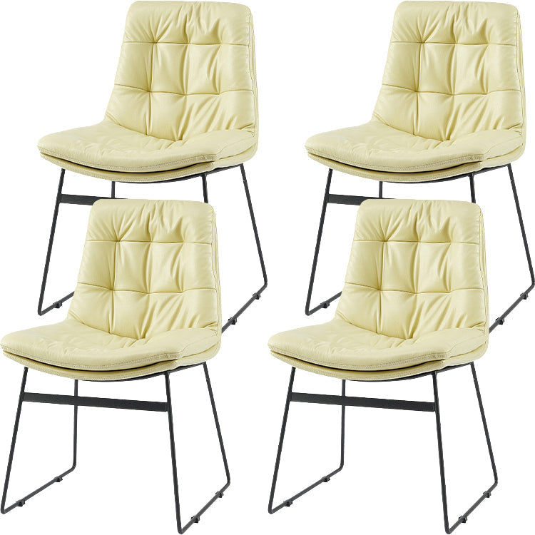 Industrial Dining Chairs Armless Chair with Metal Legs for Home