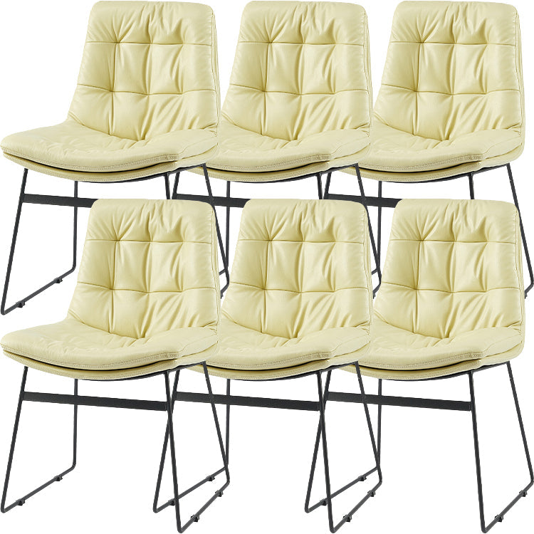 Industrial Dining Chairs Armless Chair with Metal Legs for Home