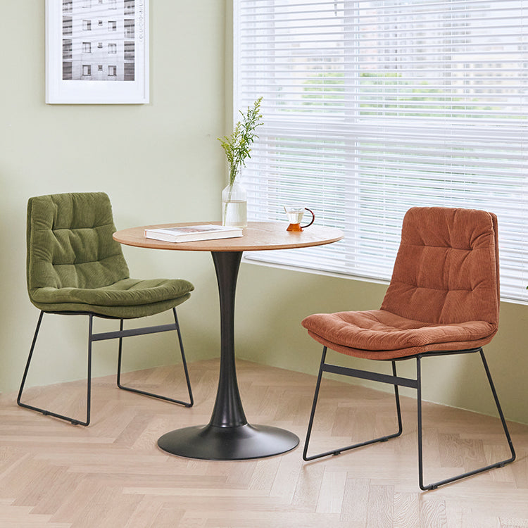 Industrial Dining Chairs Armless Chair with Metal Legs for Home