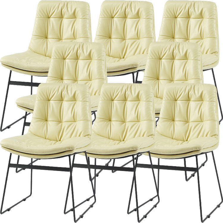 Industrial Dining Chairs Armless Chair with Metal Legs for Home