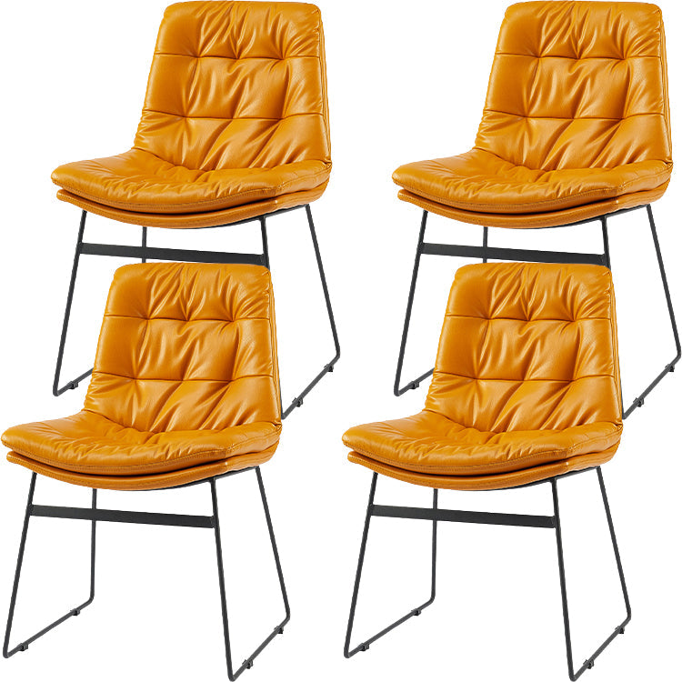 Industrial Dining Chairs Armless Chair with Metal Legs for Home