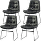 Industrial Dining Chairs Armless Chair with Metal Legs for Home