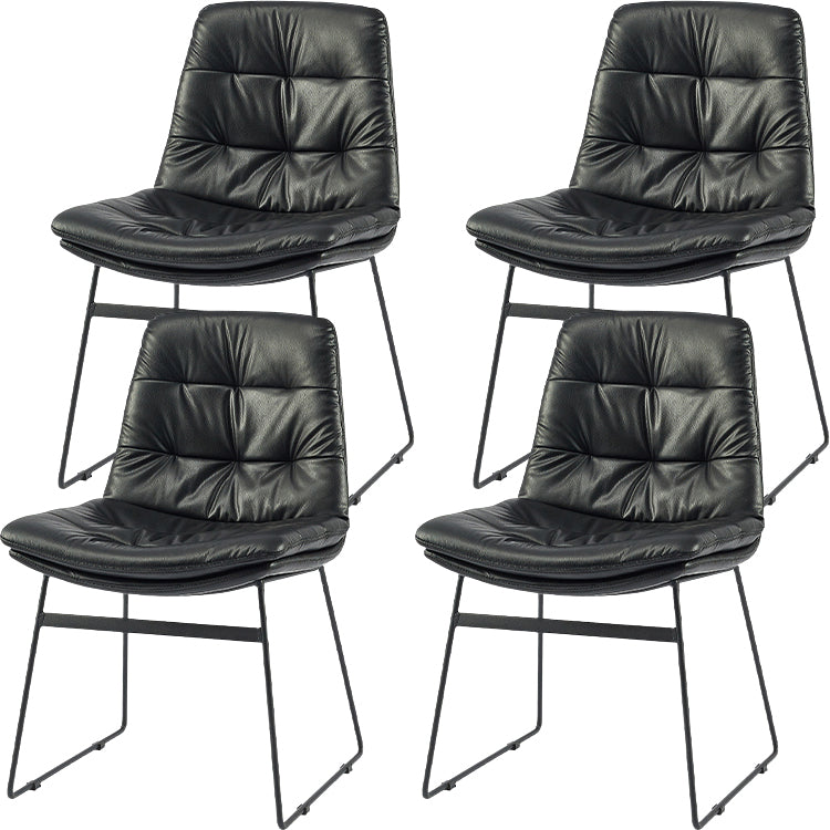 Industrial Dining Chairs Armless Chair with Metal Legs for Home