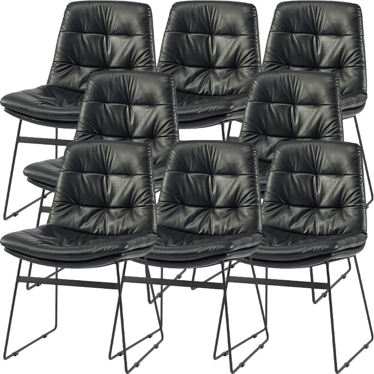 Industrial Dining Chairs Armless Chair with Metal Legs for Home