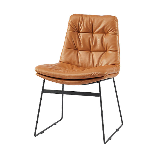 Industrial Dining Chairs Armless Chair with Metal Legs for Home