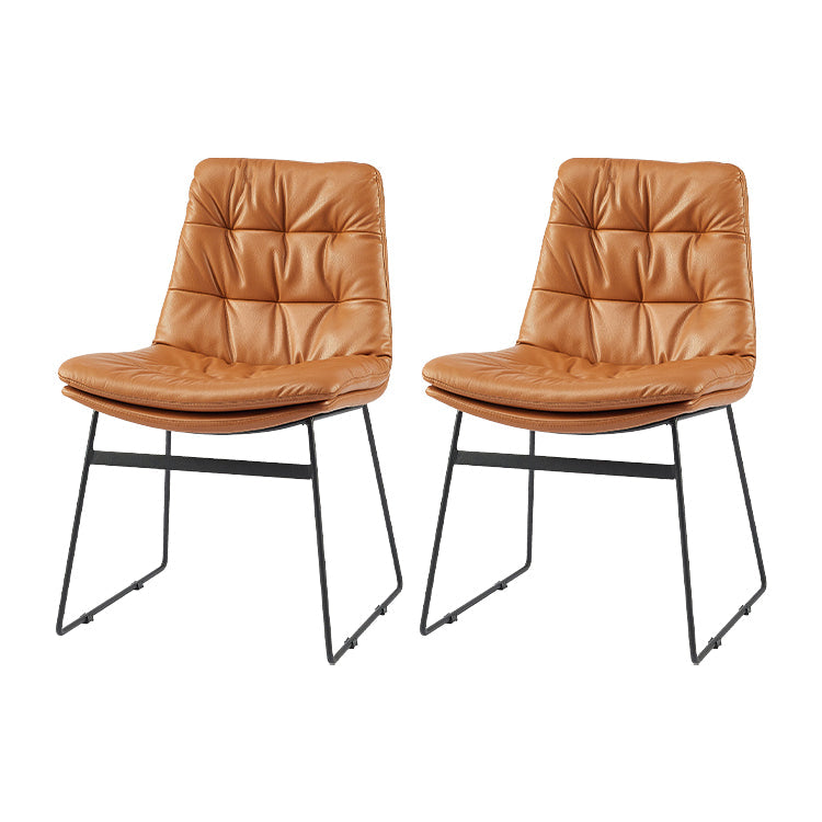 Industrial Dining Chairs Armless Chair with Metal Legs for Home