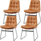 Industrial Dining Chairs Armless Chair with Metal Legs for Home