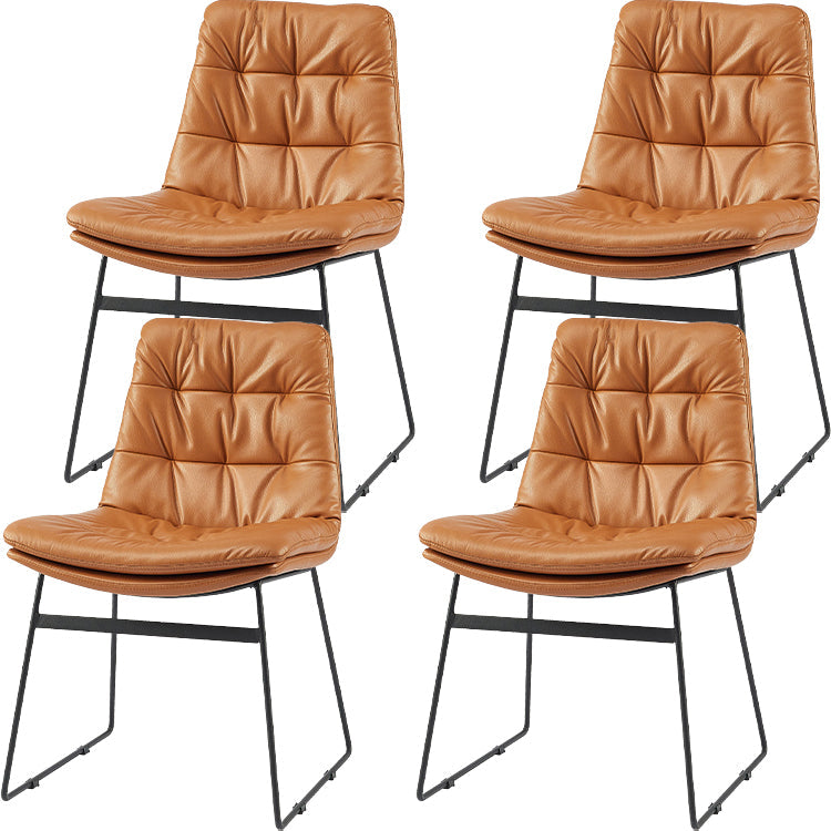 Industrial Dining Chairs Armless Chair with Metal Legs for Home