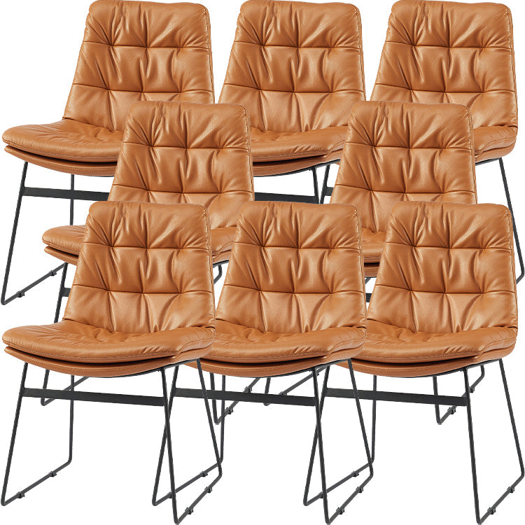 Industrial Dining Chairs Armless Chair with Metal Legs for Home