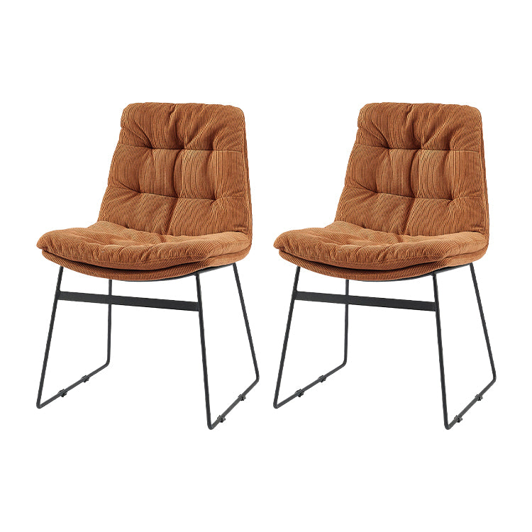 Industrial Dining Chairs Armless Chair with Metal Legs for Home