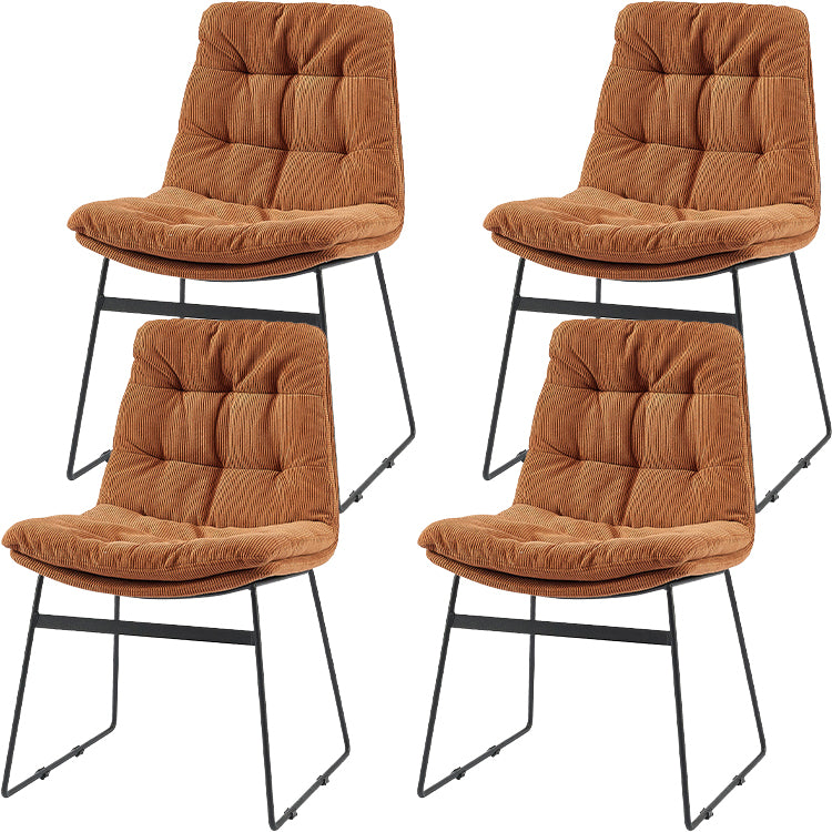 Industrial Dining Chairs Armless Chair with Metal Legs for Home