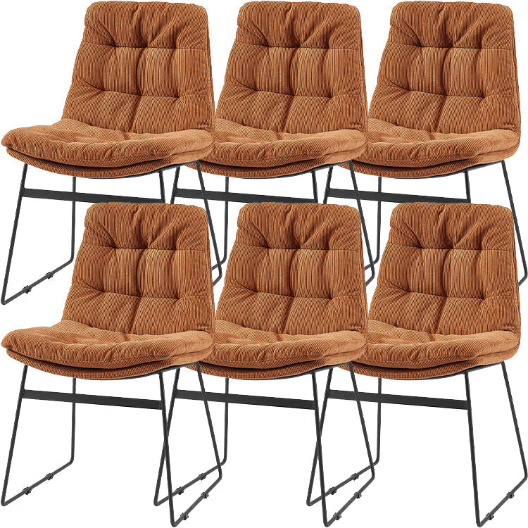 Industrial Dining Chairs Armless Chair with Metal Legs for Home