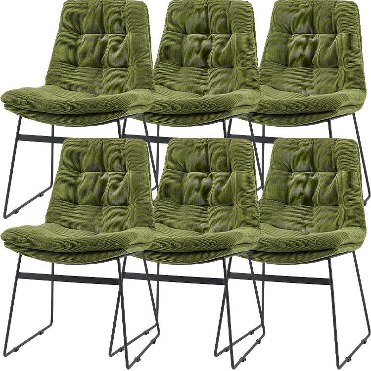 Industrial Dining Chairs Armless Chair with Metal Legs for Home