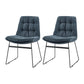 Industrial Dining Chairs Armless Chair with Metal Legs for Home