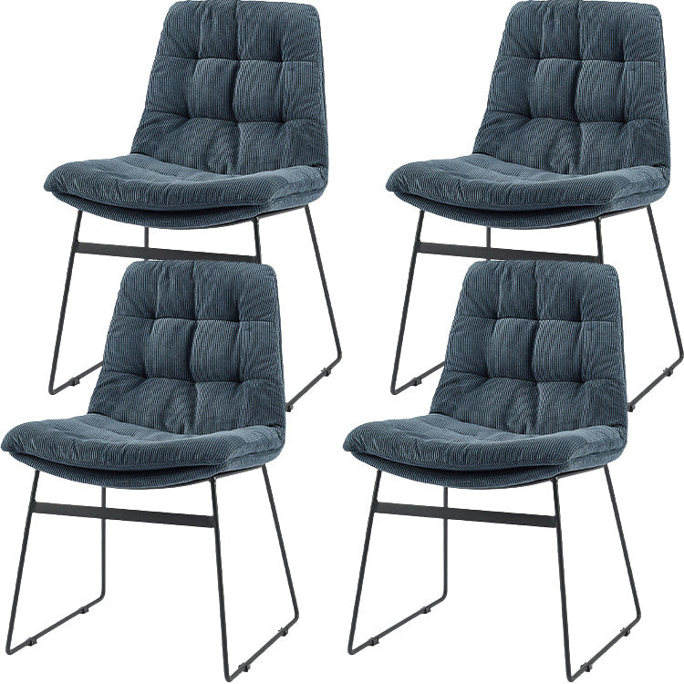 Industrial Dining Chairs Armless Chair with Metal Legs for Home