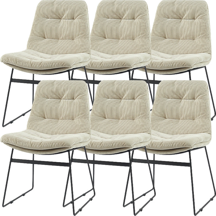 Industrial Dining Chairs Armless Chair with Metal Legs for Home